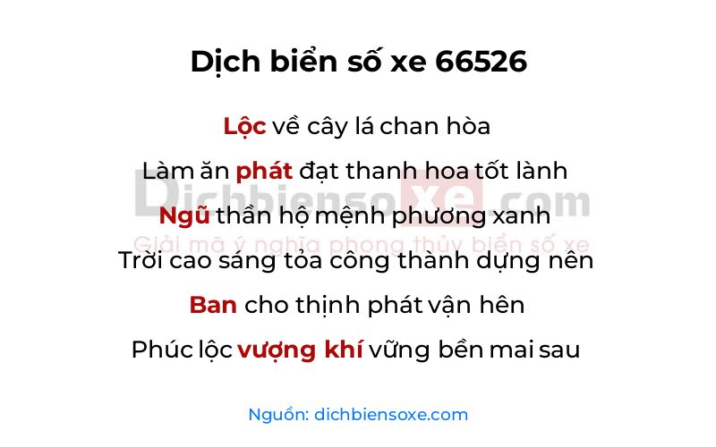 Dịch thơ biển số 66526