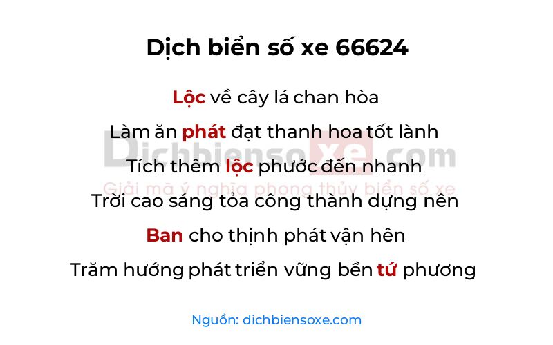 Dịch thơ biển số 66624