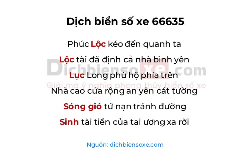 Dịch thơ biển số 66635