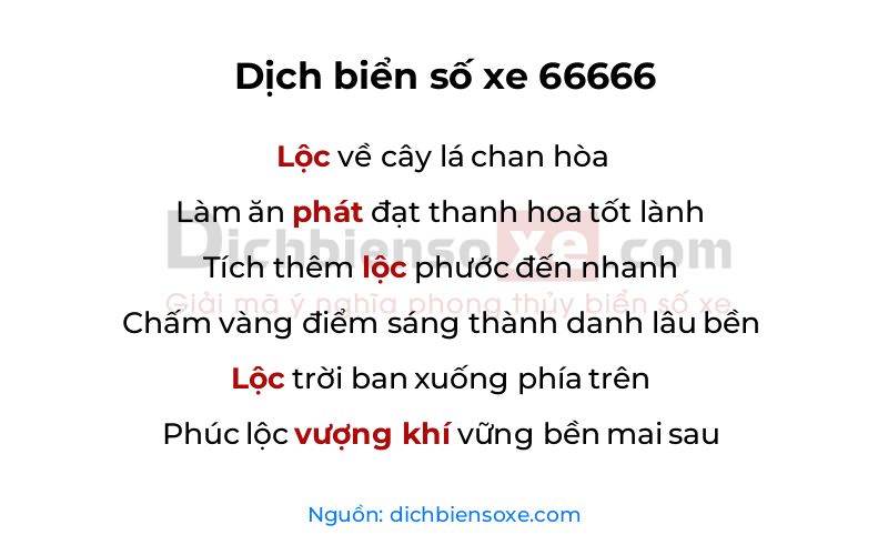 Dịch thơ biển số 66666