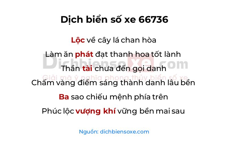 Dịch thơ biển số 66736
