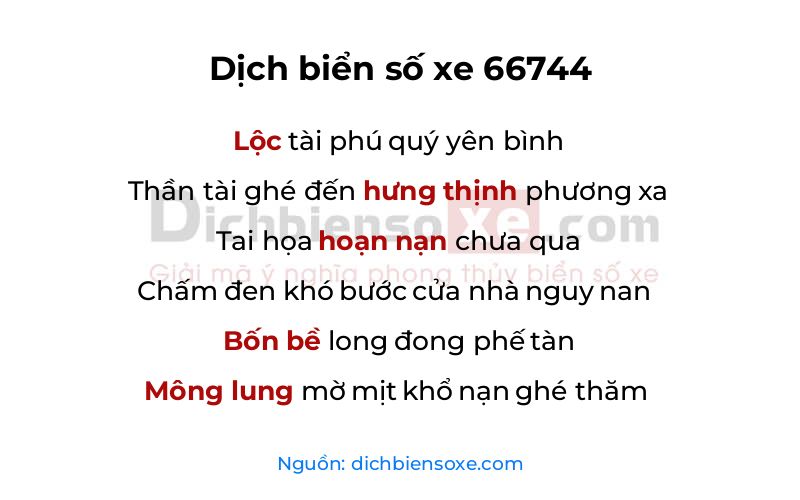 Dịch thơ biển số 66744