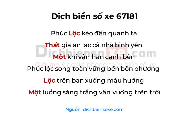 Dịch thơ biển số 67181