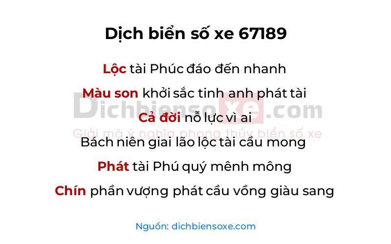 Dịch thơ biển số 67189