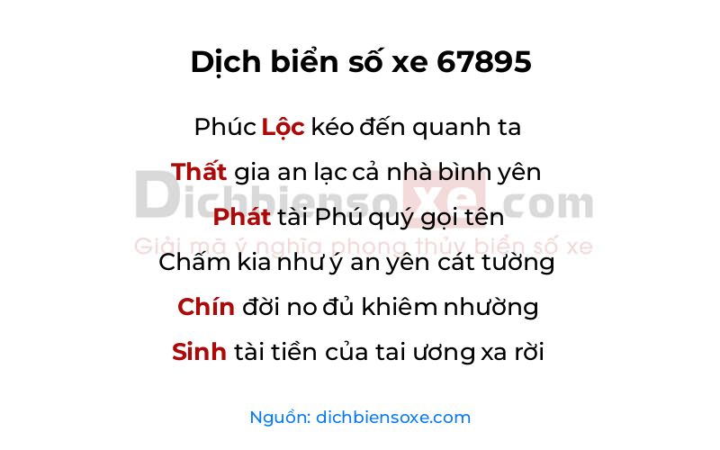 Dịch thơ biển số 67895