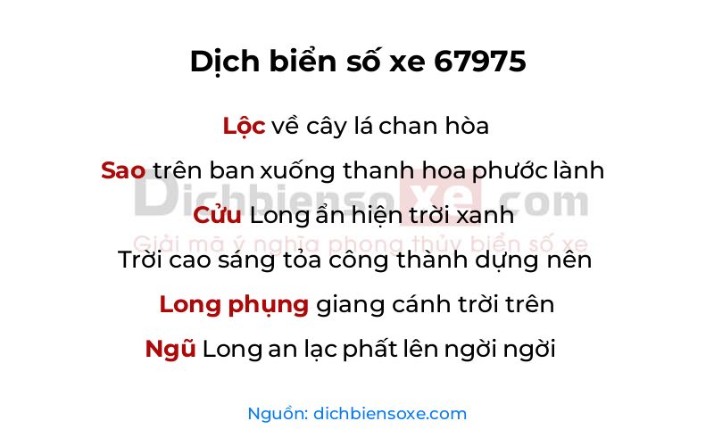 Dịch thơ biển số 67975