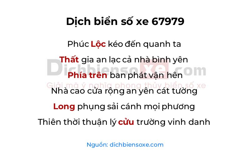 Dịch thơ biển số 67979