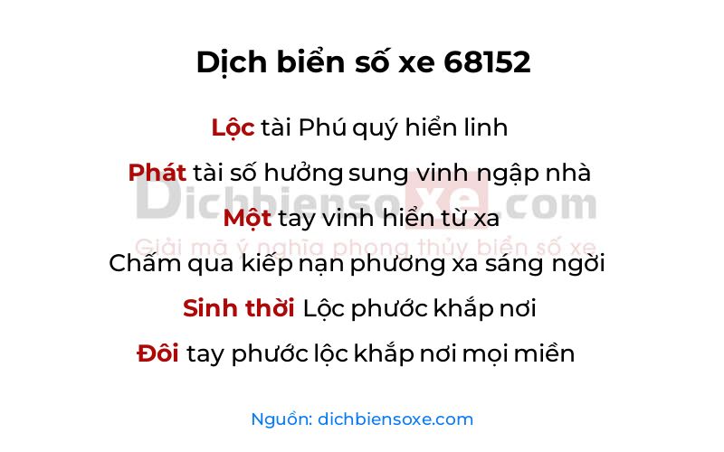 Dịch thơ biển số 68152