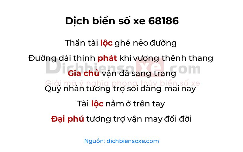 Dịch thơ biển số 68186