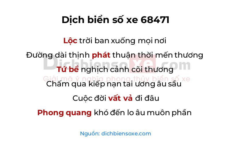 Dịch thơ biển số 68471