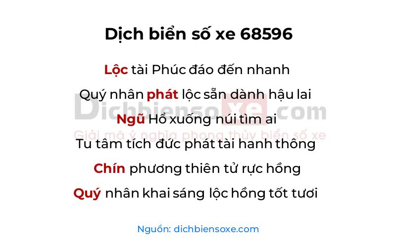 Dịch thơ biển số 68596