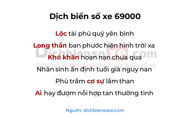 Dịch thơ biển số 69000