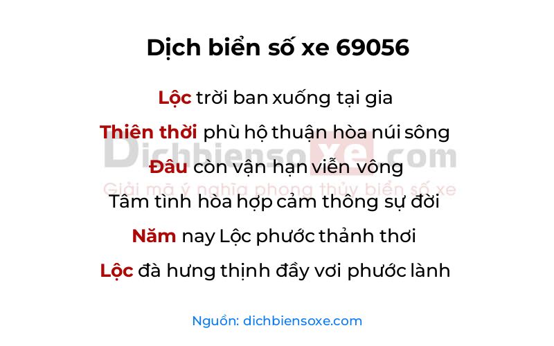 Dịch thơ biển số 69056