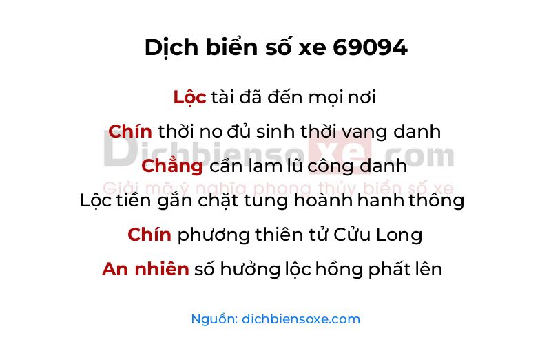 Dịch thơ biển số 69094