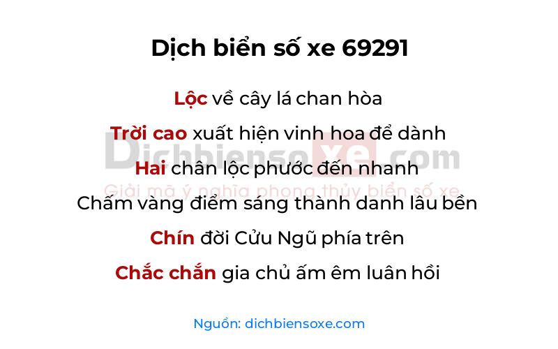 Dịch thơ biển số 69291