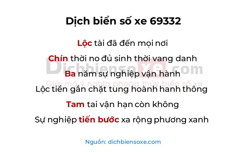 Dịch thơ biển số 69332