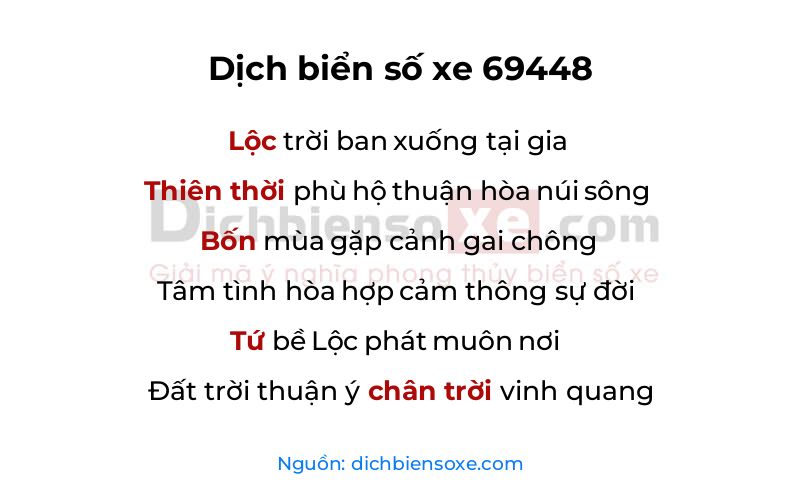 Dịch thơ biển số 69448