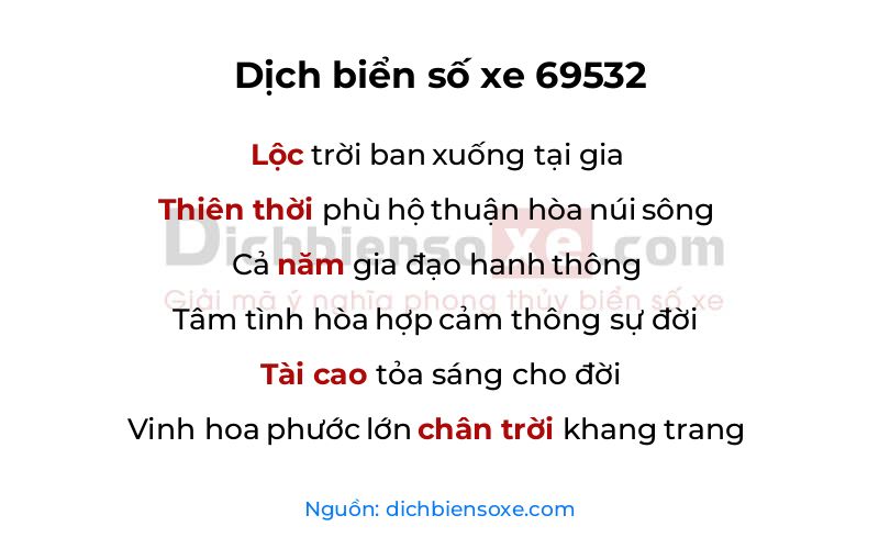 Dịch thơ biển số 69532