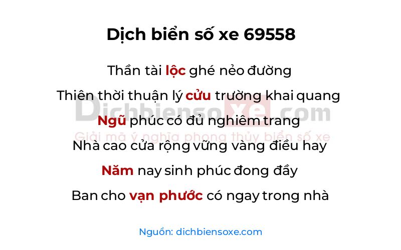 Dịch thơ biển số 69558