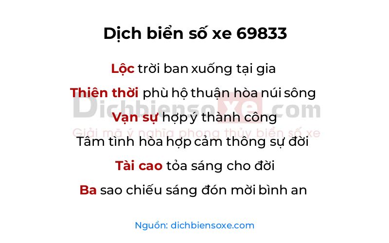 Dịch thơ biển số 69833
