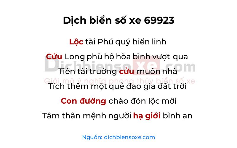 Dịch thơ biển số 69923