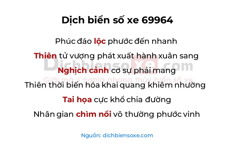 Dịch thơ biển số 69964