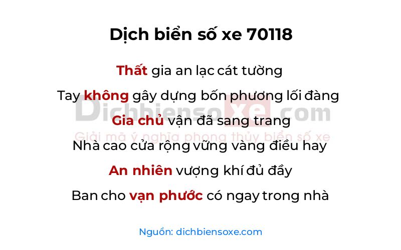 Dịch thơ biển số 70118