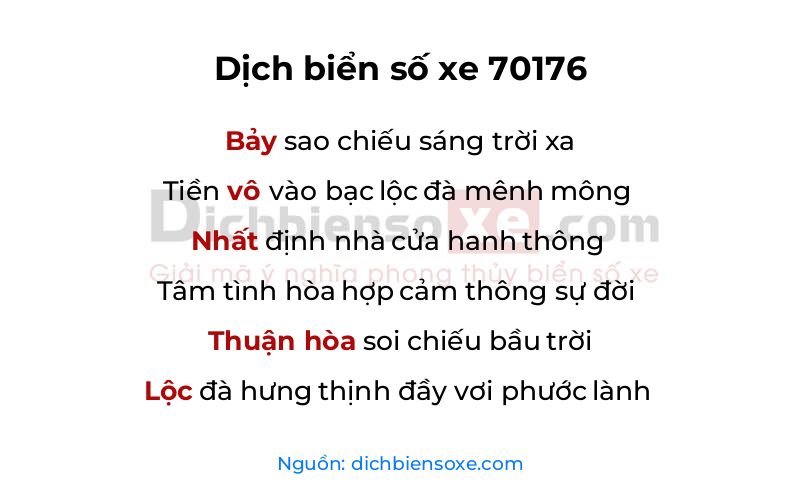 Dịch thơ biển số 70176