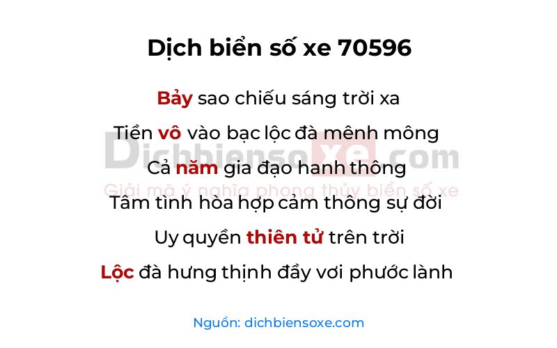 Dịch thơ biển số 70596