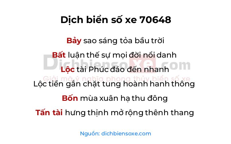 Dịch thơ biển số 70648