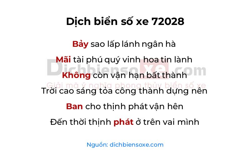Dịch thơ biển số 72028