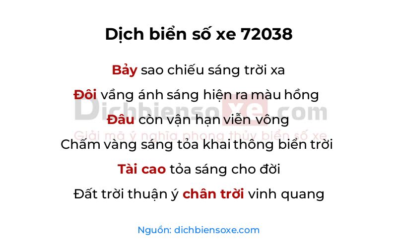 Dịch thơ biển số 72038
