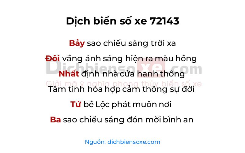 Dịch thơ biển số 72143