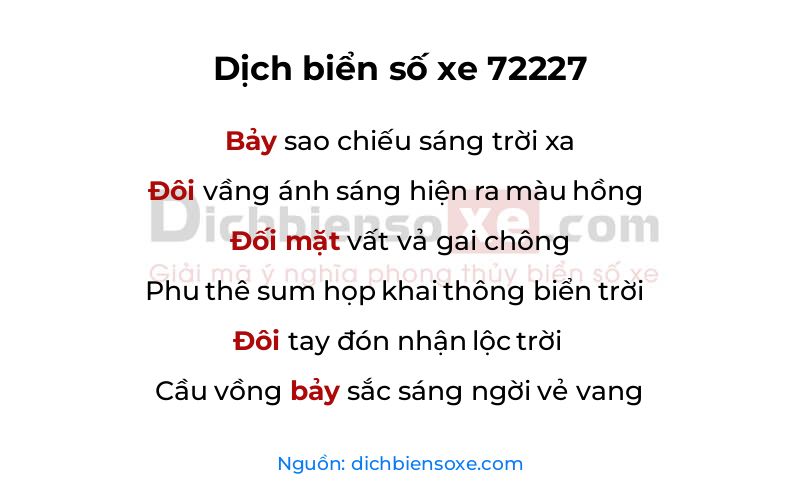 Dịch thơ biển số 72227