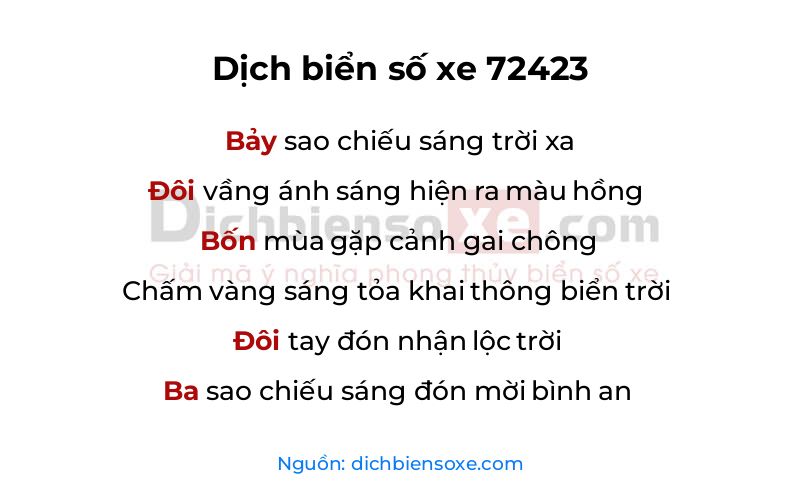 Dịch thơ biển số 72423