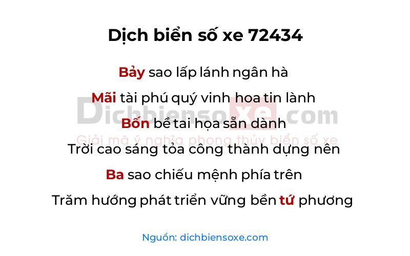 Dịch thơ biển số 72434