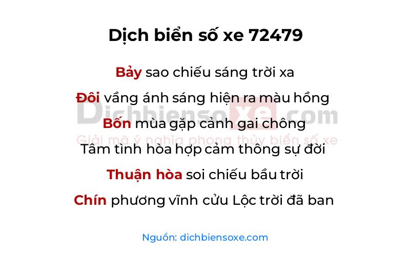 Dịch thơ biển số 72479