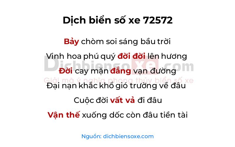 Dịch thơ biển số 72572