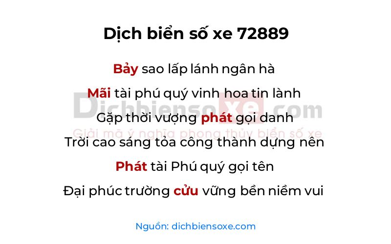 Dịch thơ biển số 72889
