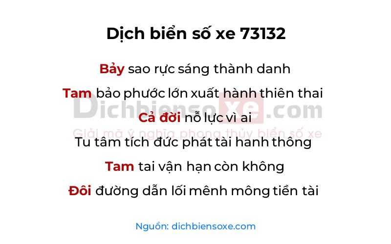 Dịch thơ biển số 73132