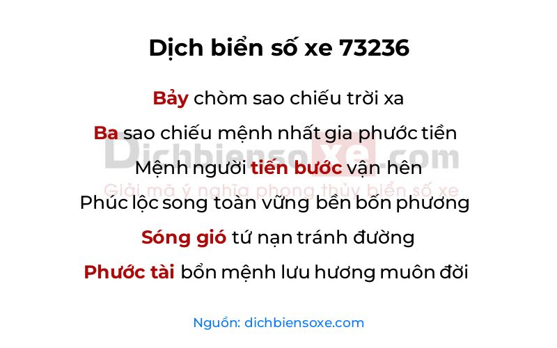 Dịch thơ biển số 73236