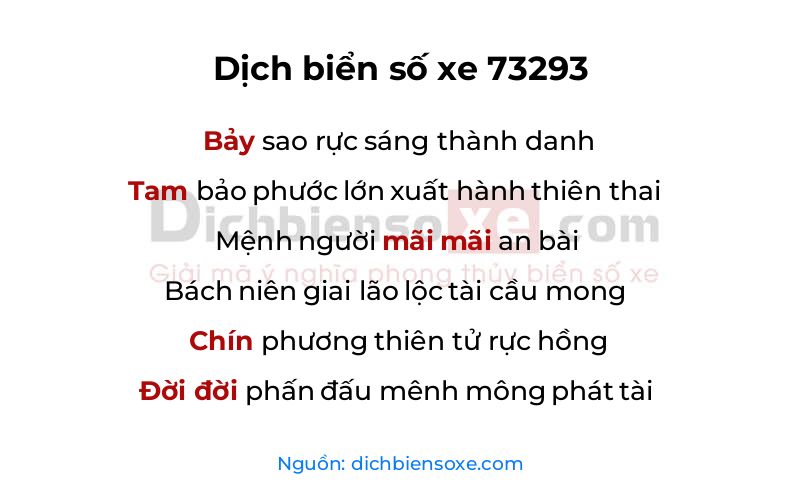 Dịch thơ biển số 73293