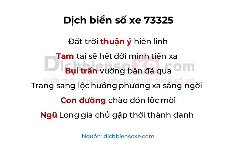 Dịch thơ biển số 73325