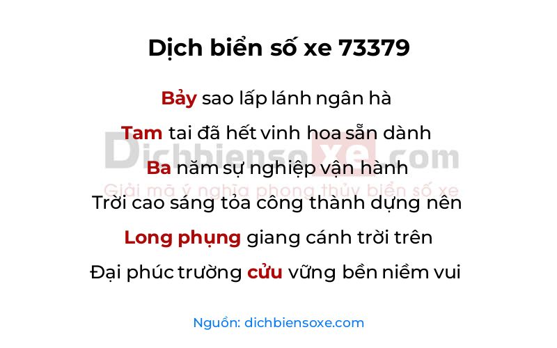 Dịch thơ biển số 73379