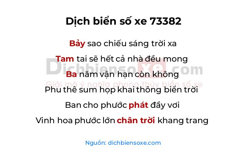 Dịch thơ biển số 73382