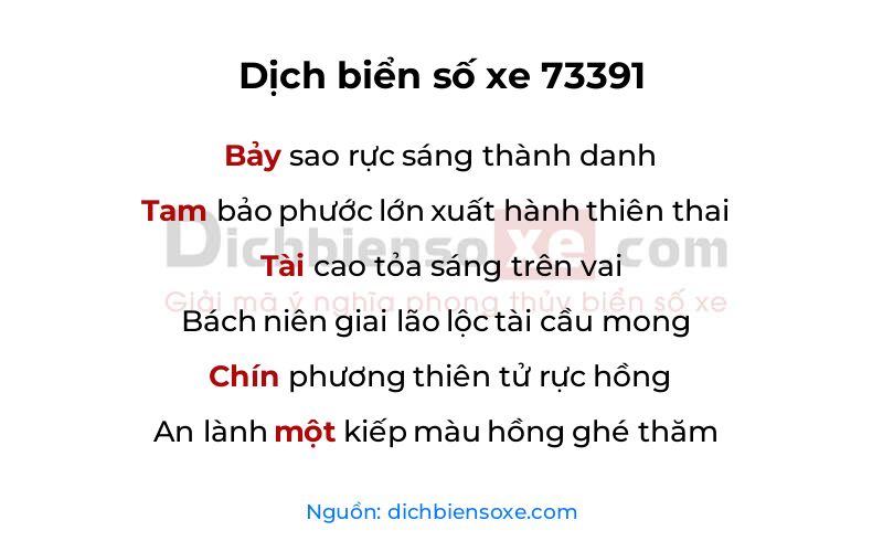 Dịch thơ biển số 73391