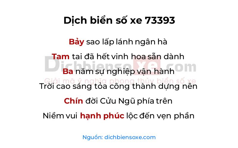 Dịch thơ biển số 73393