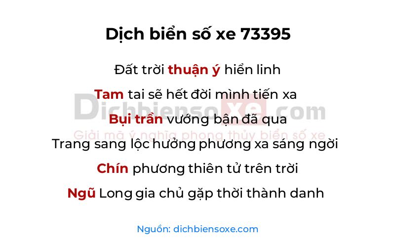 Dịch thơ biển số 73395