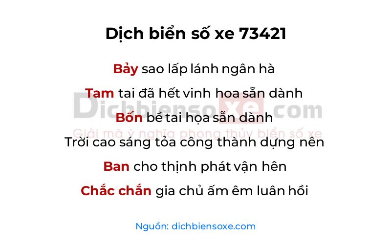 Dịch thơ biển số 73421