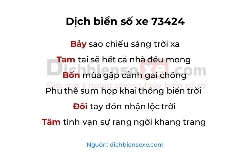 Dịch thơ biển số 73424